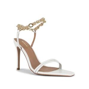 Alias Mae White and Gold Chain Heels